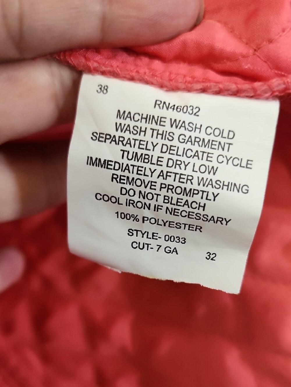 Southern Lady Quilted Coral Pink Sleeveless Vest - Picture 5 of 6
